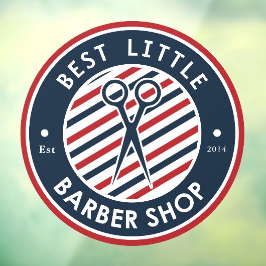 カスタマイズ理容師ショップはさみポールカラービジネス ウィンドウサイン (シート3)