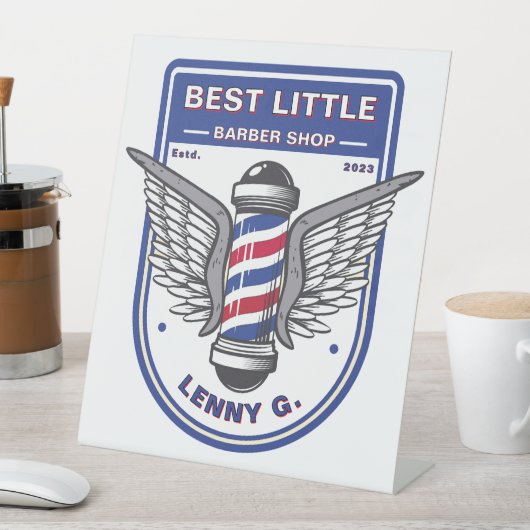 カスタマイズ理容師ショップチェアステーションID 台座サイン (インサイチュ)