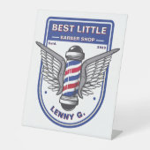 カスタマイズ理容師ショップチェアステーションID 台座サイン (正面)