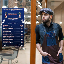 カスタマイズ理容師ショップ非常に詳細な価格表 ウィンドウサイン