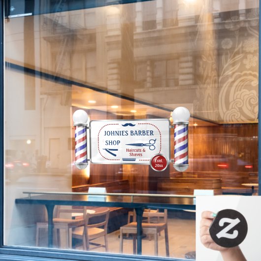 カスタマイズ理容師ポール理容師ショップビジネス ウィンドウサイン (カフェ窓)