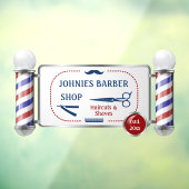 カスタマイズ理容師ポール理容師ショップビジネス ウィンドウサイン (シート3)