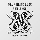 カスタマイズ理容店ビジネス広告 ウィンドウサイン (シート)