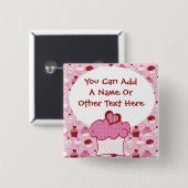 カスタマイズ甘いカップケーキボタン 缶バッジ (正面&裏面)