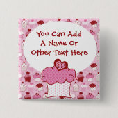 カスタマイズ甘いカップケーキボタン 缶バッジ (正面)