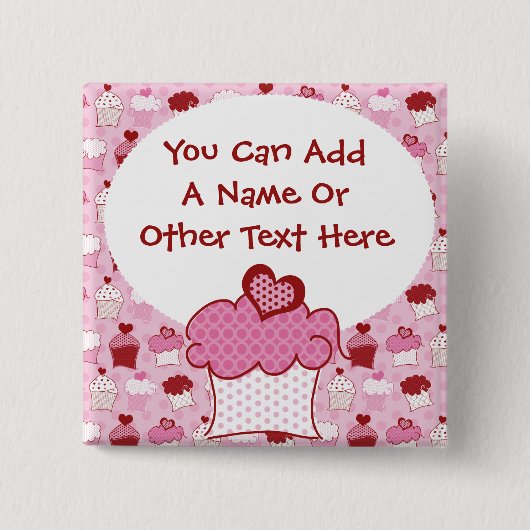 カスタマイズ甘いカップケーキボタン 缶バッジ (正面)