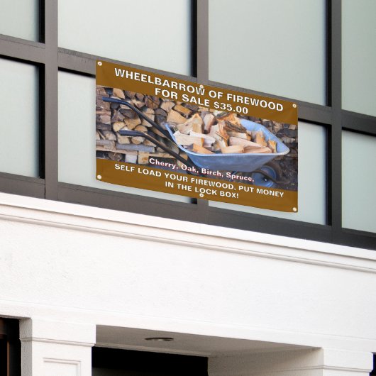 カスタマイズ用薪の手押素朴し 横断幕 (ビルの外側)