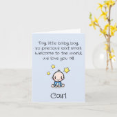 カスタマイズ男の赤ちゃんおめでとう文字, Ca カード (黄色い花)