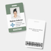 カスタマイズ病院職員ロゴ＆写真ID バッジ (正面＆裏面)