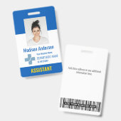 カスタマイズ病院職員ロゴ＆写真ID バッジ (表裏)