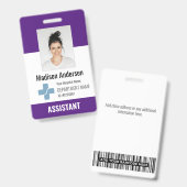 カスタマイズ病院職員ロゴ＆写真ID バッジ (表裏)