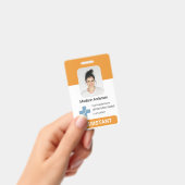 カスタマイズ病院職員写真QRバーコードID バッジ (手持ち)
