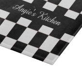 カスタマイズ白黒チェッカー板キッチンガジェット カッティングボード (角)