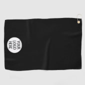 カスタマイズ白黒会社のロゴ ゴルフタオル (横)