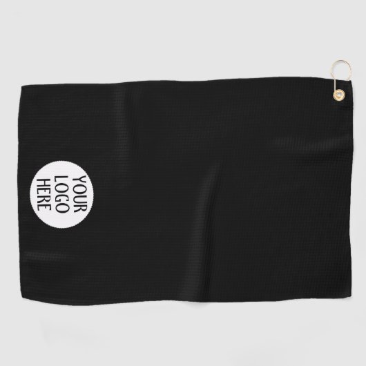 カスタマイズ白黒会社のロゴ ゴルフタオル (横)