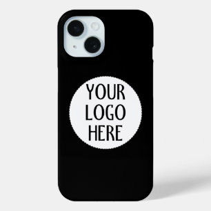 カスタマイズ白黒会社のロゴ iPhone 15ケース