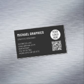 カスタマイズ白黒会社のロゴQRコード マグネット名刺 (インサイチュ)