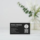 カスタマイズ白黒会社のロゴQRコード 名刺 (スタンド正面)