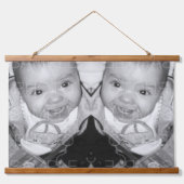 カスタマイズ白黒写真の横向きアート 吊り下げ型タペストリー (正面)