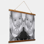 カスタマイズ白黒写真の横向きアート 吊り下げ型タペストリー (傾斜あり)