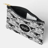 カスタマイズ白黒写真パターンMonogram アクセサリーポーチ (見開き)