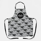 カスタマイズ白黒写真パターンMonogram エプロン (正面)