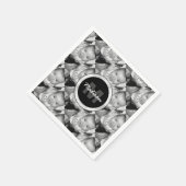 カスタマイズ白黒写真パターンMonogram スタンダードカクテルナプキン (角)