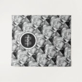 カスタマイズ白黒写真パターンMonogram タペストリー (正面(横))