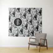 カスタマイズ白黒写真パターンMonogram タペストリー (インサイチュ(横))