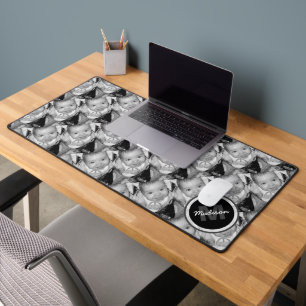 カスタマイズ白黒写真パターンMonogram デスクマット