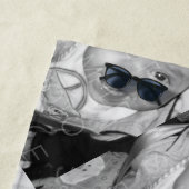 カスタマイズ白黒写真パターンMonogram ビーチタオル (インサイチュ)