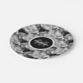 カスタマイズ白黒写真パターンMonogram ペーパープレート (アングル)