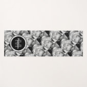 カスタマイズ白黒写真パターンMonogram ヨガマット (正面(横))