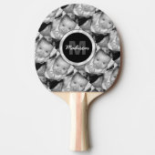 カスタマイズ白黒写真パターンMonogram 卓球ラケット (正面)