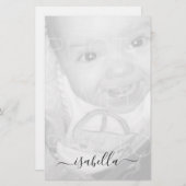 カスタマイズ白黒名 便箋 (正面/裏面)