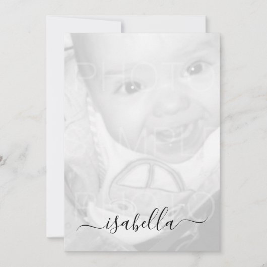 カスタマイズ白黒名 招待状 (正面)