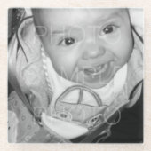 カスタマイズ白黒 ガラスコースター (正面)