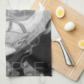 カスタマイズ白黒 キッチンタオル (四つ折り)