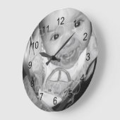カスタマイズ白黒 ラージ壁時計 (傾斜)