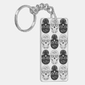 カスタマイズ砂糖のスカルのkeychain キーホルダー (正面左)
