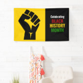 カスタマイズ祝可能な黒い履歴月 横断幕 (インサイチュ)