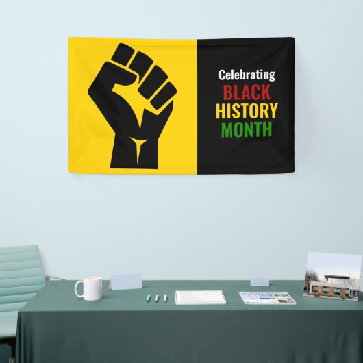 カスタマイズ祝可能な黒い履歴月 横断幕 (トレードショー)