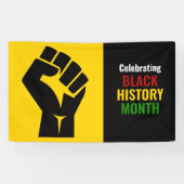 カスタマイズ祝可能な黒い履歴月 横断幕 (横)