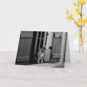 カスタマイズ空白の可能なラッキードグリーティングカード カード (黄色い花)