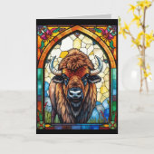 カスタマイズ空白の可能な大事な行事Gretin Buffalo、Bison カード (黄色い花)