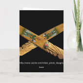 カスタマイズ空白の可能な木製ナイフグリーティングカード カード (裏面)