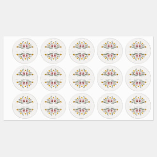 カスタマイズ空白の調味スパイスハーブパステルフローラ ラベル