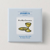 カスタマイズ第1交信体と血液 缶バッジ (正面)