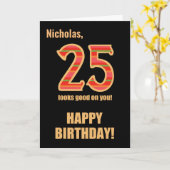 カスタマイズ第25誕生日 カード (黄色い花)