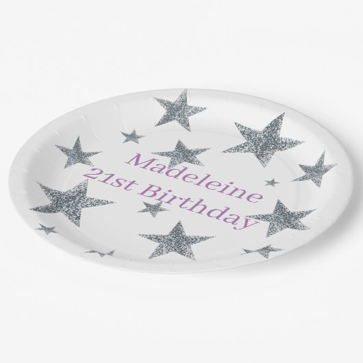 カスタマイズ紙のプレートとボウル – スリバーの星 ペーパープレート (アングル)